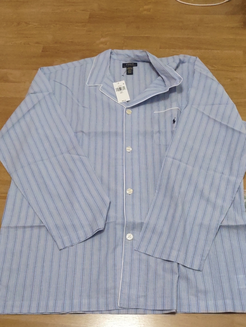 Ralph Lauren Light Blue Striped Button-Down Shirt Meant To Be A Pj Top